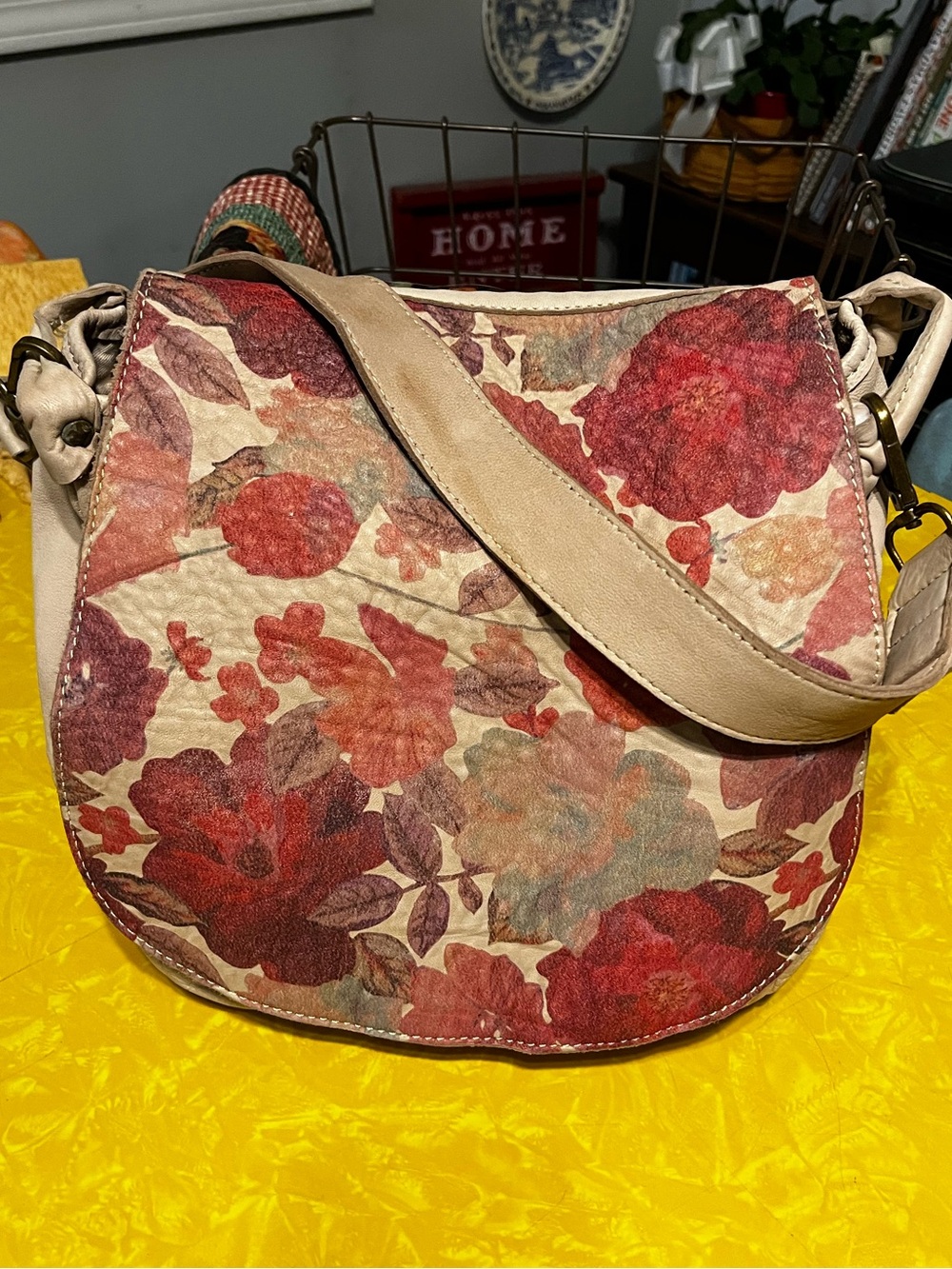 Sundance floral leather bag